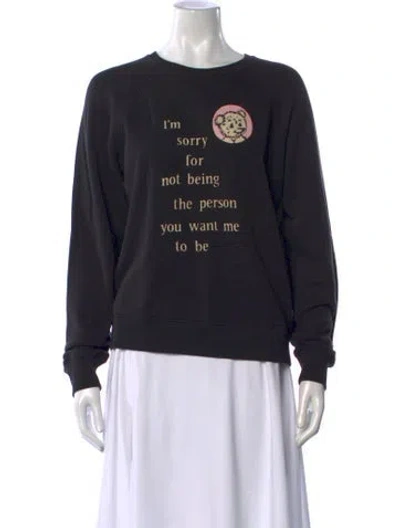 Pre-owned Marc Jacobs Graphic Print Crew Neck Sweatshirt In Black