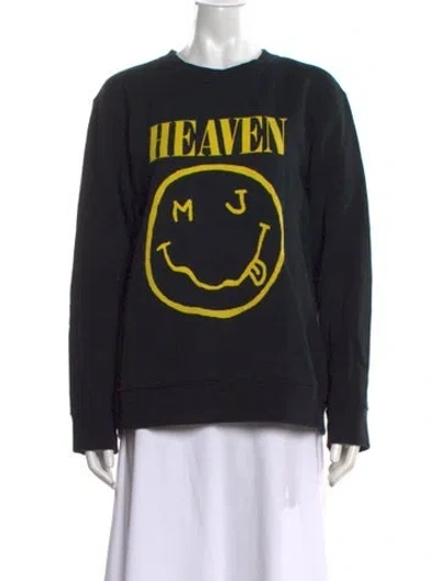 Pre-owned Marc Jacobs Graphic Print Crew Neck Sweatshirt In Black