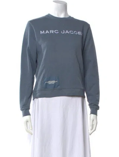 Pre-owned Marc Jacobs Graphic Print Crew Neck Sweatshirt In Blue