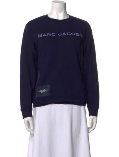 Pre-owned Marc Jacobs Graphic Print Crew Neck Sweatshirt In Blue