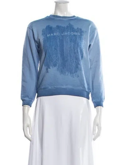 Pre-owned Marc Jacobs Graphic Print Crew Neck Sweatshirt In Blue