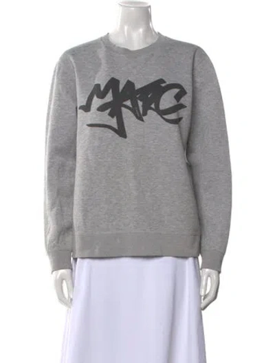 Pre-owned Marc Jacobs Graphic Print Crew Neck Sweatshirt In Gray