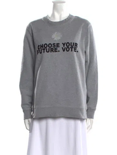 Pre-owned Marc Jacobs Graphic Print Crew Neck Sweatshirt In Gray