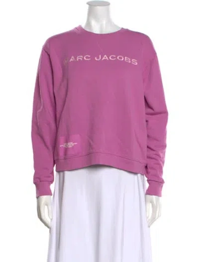 Pre-owned Marc Jacobs Graphic Print Crew Neck Sweatshirt In Pink