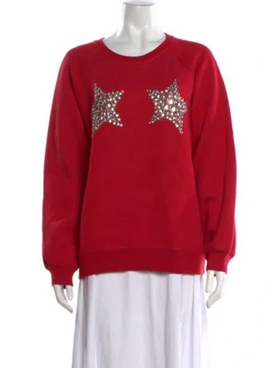 Pre-owned Marc Jacobs Graphic Print Crew Neck Sweatshirt In Red