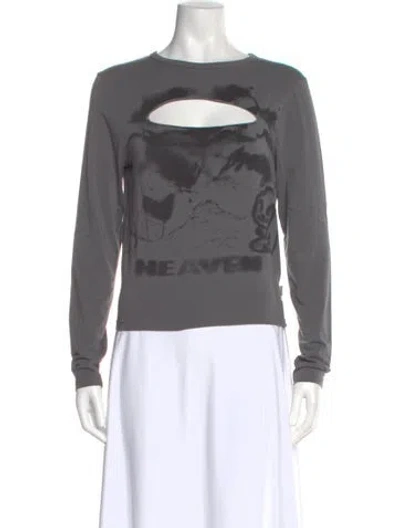 Pre-owned Marc Jacobs Graphic Print Crew Neck Top In Gray