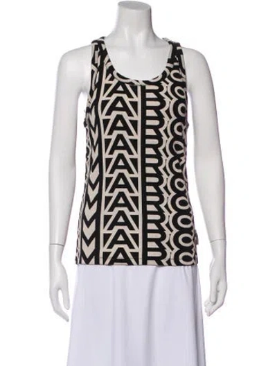 Pre-owned Marc Jacobs Graphic Print Crew Neck Top W/ Tags In Purple