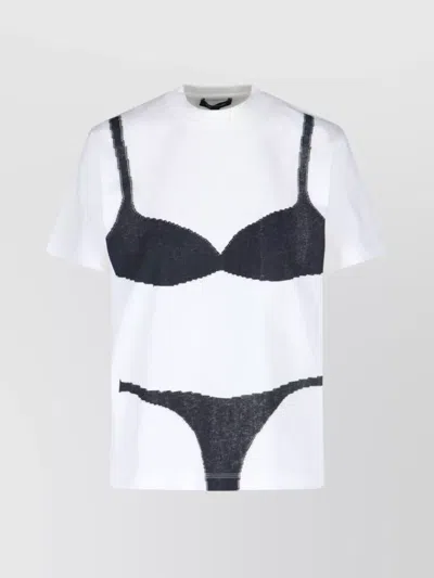 MARC JACOBS GRAPHIC PRINT CREW NECK TOP WITH SHORT SLEEVES