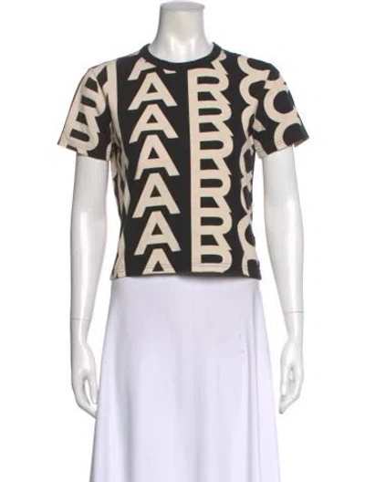 Pre-owned Marc Jacobs Graphic Print Crew Neck T-shirt In Black