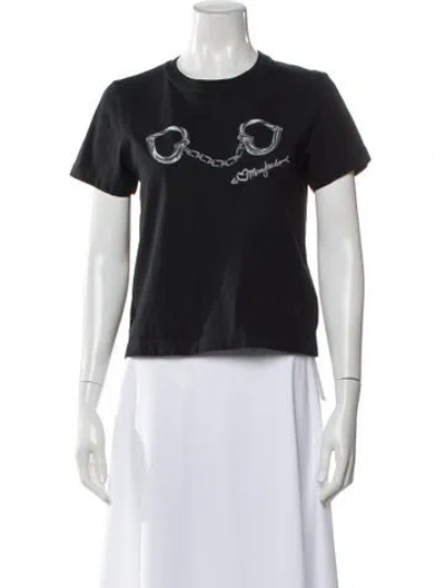 Pre-owned Marc Jacobs Graphic Print Crew Neck T-shirt In Black