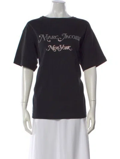 Pre-owned Marc Jacobs Graphic Print Crew Neck T-shirt In Black