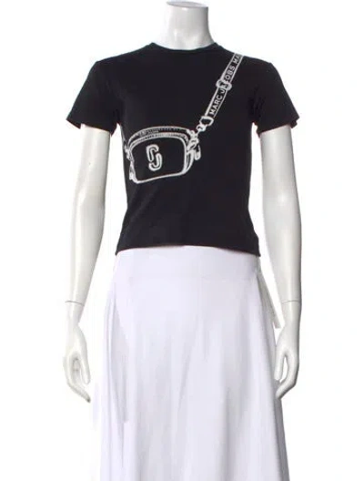 Pre-owned Marc Jacobs Graphic Print Crew Neck T-shirt In Black