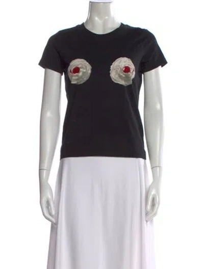 Pre-owned Marc Jacobs Graphic Print Crew Neck T-shirt In Black