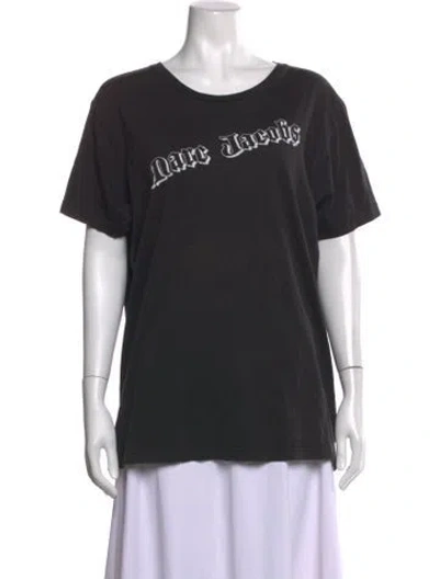 Pre-owned Marc Jacobs Graphic Print Crew Neck T-shirt In Black