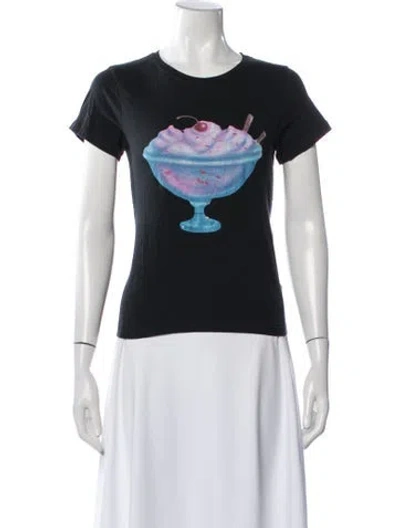 Pre-owned Marc Jacobs Graphic Print Crew Neck T-shirt In Black