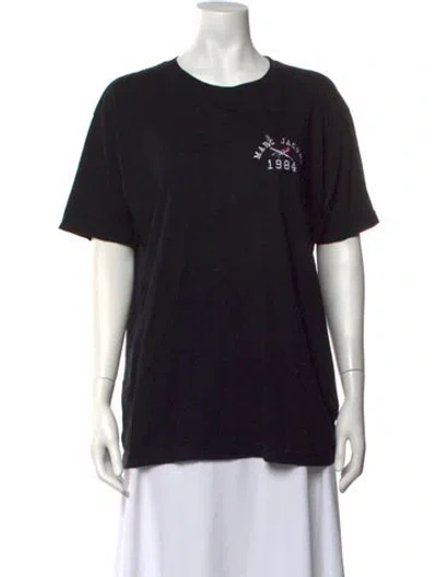 Pre-owned Marc Jacobs Graphic Print Crew Neck T-shirt In Black