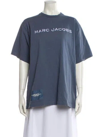 Pre-owned Marc Jacobs Graphic Print Crew Neck T-shirt In Blue