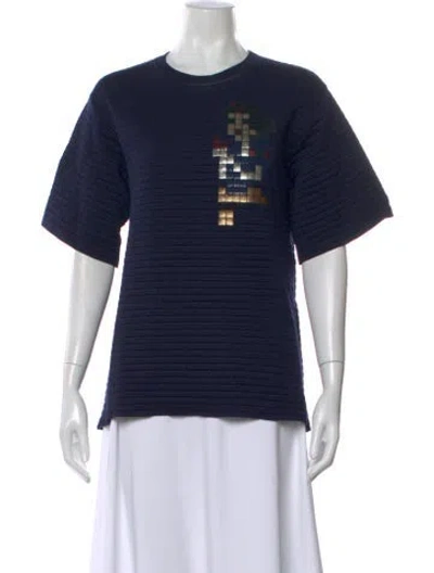 Pre-owned Marc Jacobs Graphic Print Crew Neck T-shirt In Blue