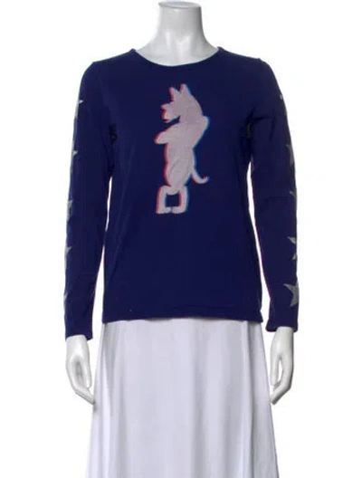 Pre-owned Marc Jacobs Graphic Print Crew Neck T-shirt In Blue