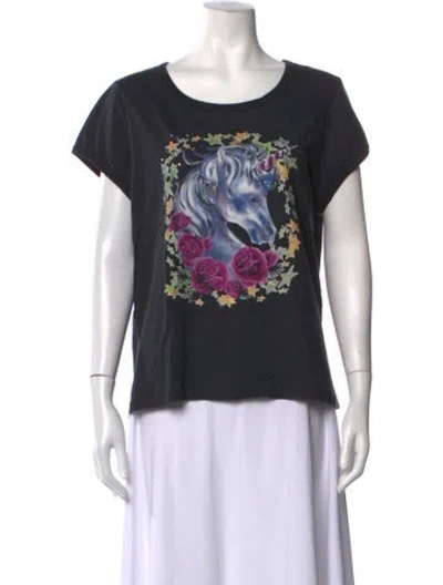 Pre-owned Marc Jacobs Graphic Print Crew Neck T-shirt In Blue