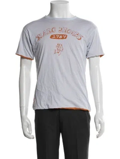 Pre-owned Marc Jacobs Graphic Print Crew Neck T-shirt In Blue/orange