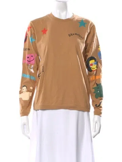 Pre-owned Marc Jacobs Graphic Print Crew Neck T-shirt In Brown