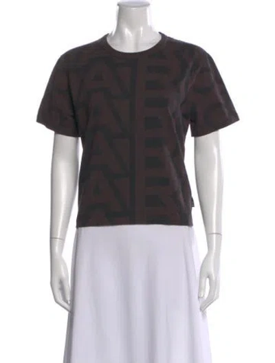 Pre-owned Marc Jacobs Graphic Print Crew Neck T-shirt In Brown