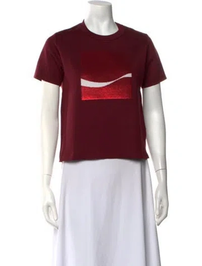 Pre-owned Marc Jacobs Graphic Print Crew Neck T-shirt In Burgundy/red