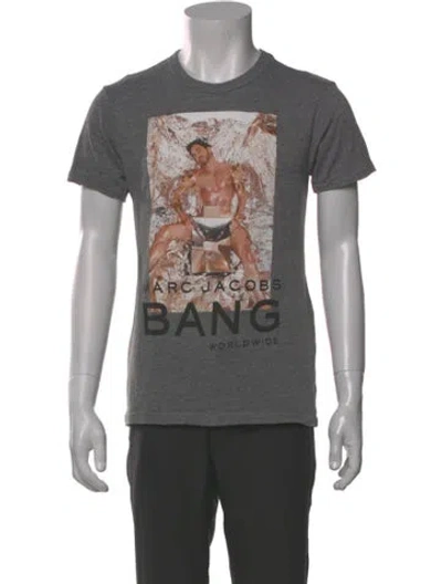 Pre-owned Marc Jacobs Graphic Print Crew Neck T-shirt In Gray