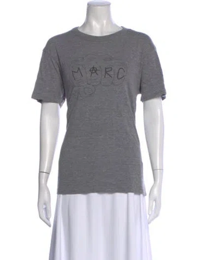 Pre-owned Marc Jacobs Graphic Print Crew Neck T-shirt In Gray