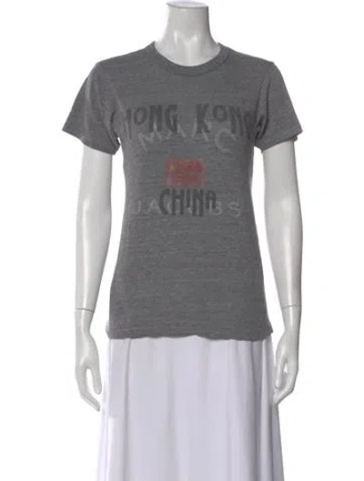 Pre-owned Marc Jacobs Graphic Print Crew Neck T-shirt In Gray