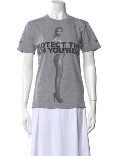 Pre-owned Marc Jacobs Graphic Print Crew Neck T-shirt In Gray