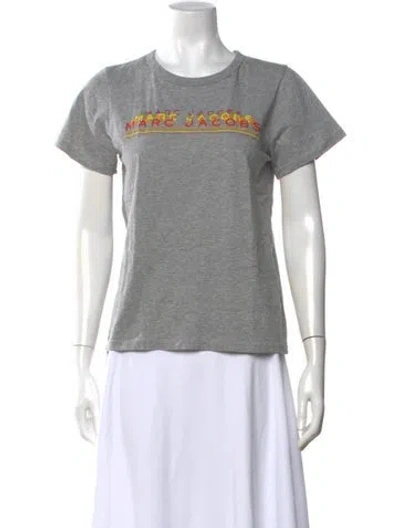 Pre-owned Marc Jacobs Graphic Print Crew Neck T-shirt In Gray