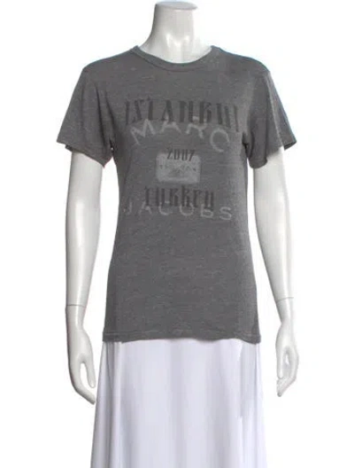 Pre-owned Marc Jacobs Graphic Print Crew Neck T-shirt In Gray