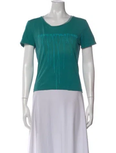 Pre-owned Marc Jacobs Graphic Print Crew Neck T-shirt In Green