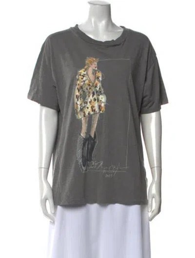 Pre-owned Marc Jacobs Graphic Print Crew Neck T-shirt In Grey