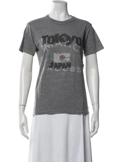 Pre-owned Marc Jacobs Graphic Print Crew Neck T-shirt In Grey