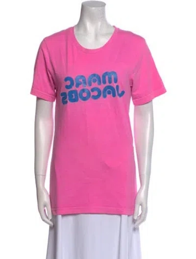 Pre-owned Marc Jacobs Graphic Print Crew Neck T-shirt In Pink