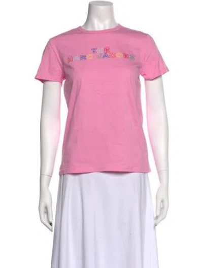 Pre-owned Marc Jacobs Graphic Print Crew Neck T-shirt In Pink