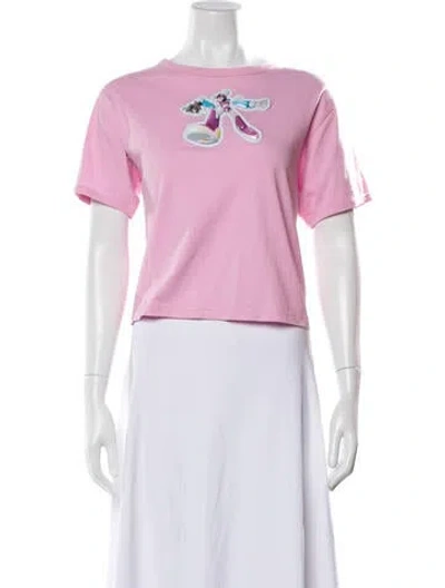 Pre-owned Marc Jacobs Graphic Print Crew Neck T-shirt In Pink