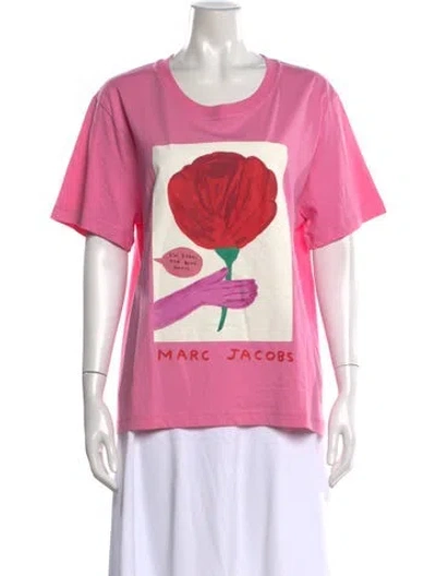 Pre-owned Marc Jacobs Graphic Print Crew Neck T-shirt In Pink