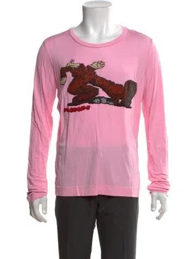 Pre-owned Marc Jacobs Graphic Print Crew Neck T-shirt In Pink