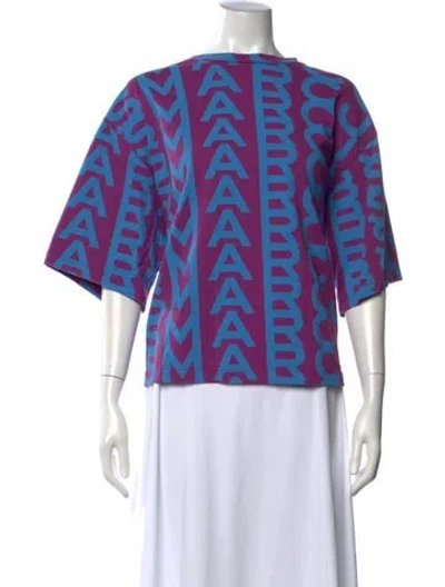 Pre-owned Marc Jacobs Graphic Print Crew Neck T-shirt In Purple