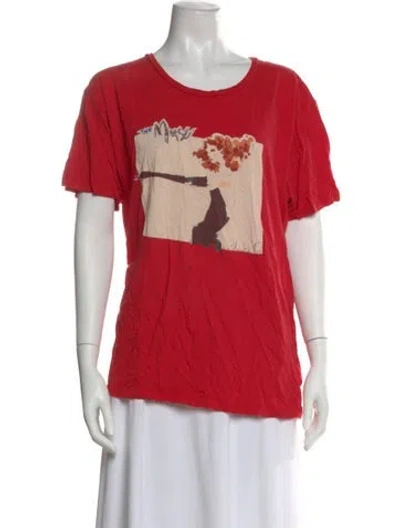 Pre-owned Marc Jacobs Graphic Print Crew Neck T-shirt In Red