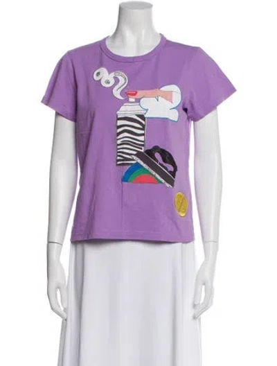 Pre-owned Marc Jacobs Graphic Print Crew Neck T-shirt W/ Tags In Purple