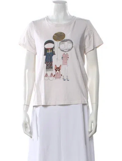Pre-owned Marc Jacobs Graphic Print Crew Neck T-shirt In White
