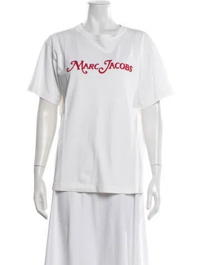Pre-owned Marc Jacobs Graphic Print Crew Neck T-shirt In White