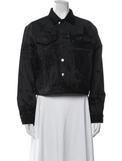 Pre-owned Marc Jacobs Graphic Print Denim Jacket In Blue