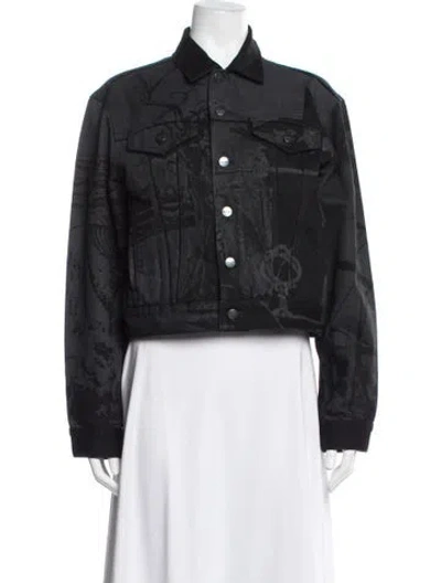 Pre-owned Marc Jacobs Graphic Print Denim Jacket In Blue