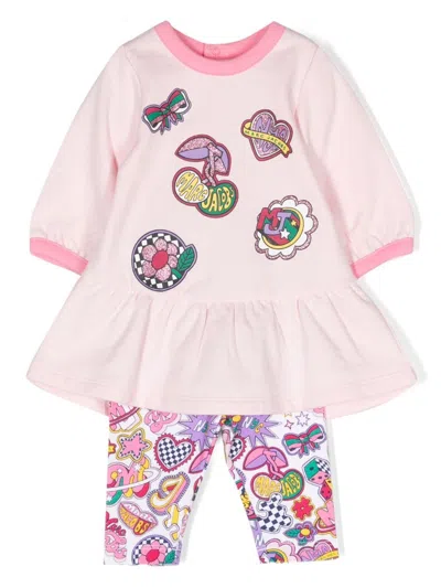 Marc Jacobs Babies' Graphic-print Dress Set In Pink
